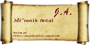 Jánosik Antal névjegykártya