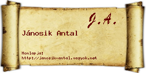 Jánosik Antal névjegykártya